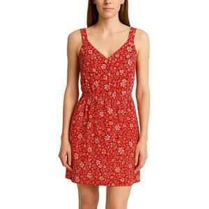 Market & Spruce V-Neck Floral Tank Dress in Red NWT Size Medium